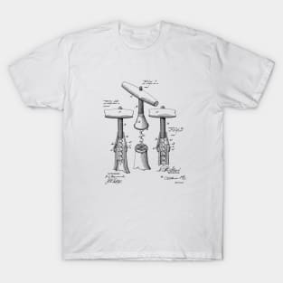 CORKSCREW VINTAGE PATENT DRAWING T-Shirt